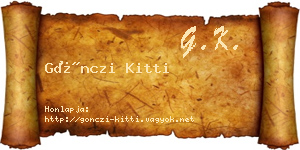Gönczi Kitti névjegykártya